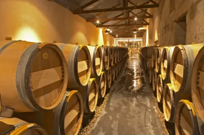 Framed Print : The winery with stainless steel fermentation tanks and old wooden barrels barriques Chateau Kirwan Framed Print : The winery with stainless steel fermentation tanks and old wooden barrels barriques Chateau Kirwan