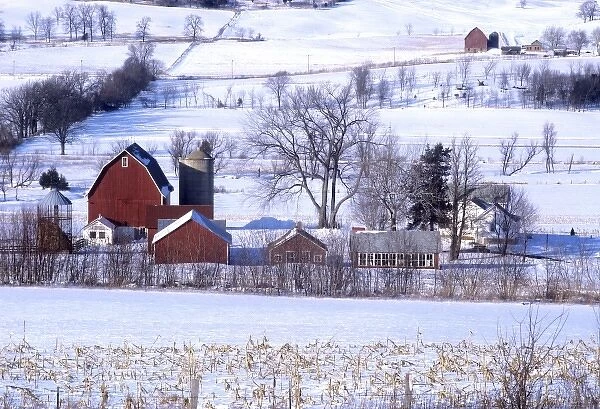 Winter farm scene in central Wisconsin