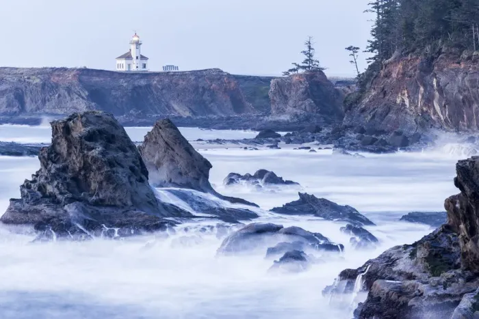 Framed Print : Winter storm watching, Cape Arago Lighthouse from Shore Acres State Park, Southern Oregon Coast Framed Print : Winter storm watching, Cape Arago Lighthouse from Shore Acres State Park, Southern Oregon Coast
