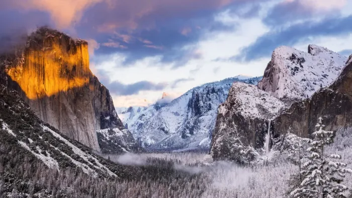 Framed Print : Winter sunset over Yosemite Valley from Tunnel View, Yosemite National Park, California Framed Print : Winter sunset over Yosemite Valley from Tunnel View, Yosemite National Park, California