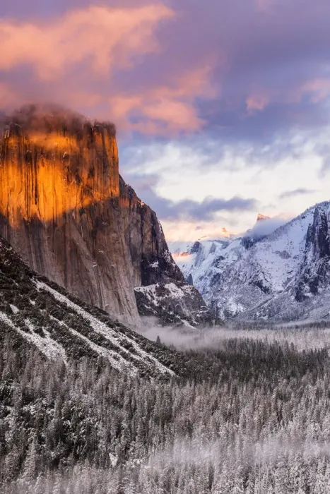 Framed Print : Winter sunset over Yosemite Valley from Tunnel View, Yosemite National Park, California Framed Print : Winter sunset over Yosemite Valley from Tunnel View, Yosemite National Park, California