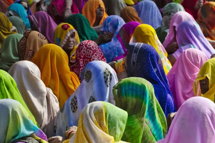 Framed Print : Women in colorful saris gather together, Jhalawar, Rajasthan, India Framed Print : Women in colorful saris gather together, Jhalawar, Rajasthan, India