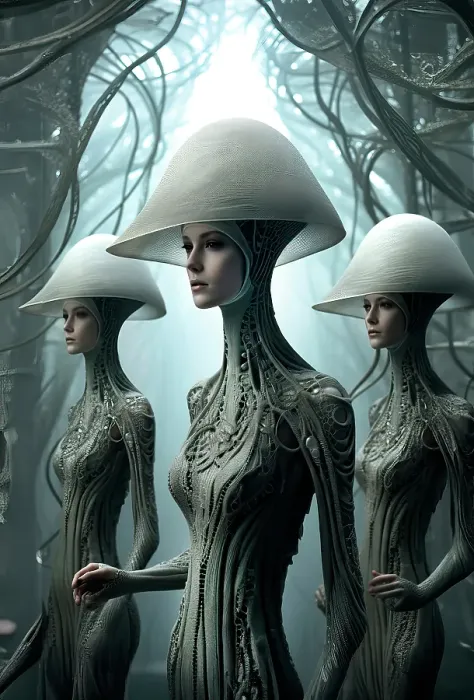 Framed Print : Women in futuristic fashion outfits. ©Jim Zuckerman / Jaynes Gallery / DanitaDelimont.com Framed Print : Women in futuristic fashion outfits. ©Jim Zuckerman / Jaynes Gallery / DanitaDelimont.com