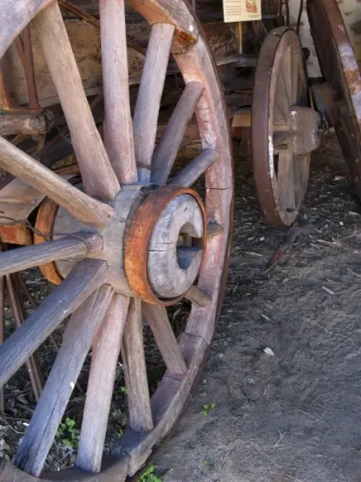 Framed Print : Wood and metal spoked wheels of Two Horse Buggy in Buggy Shed of Telegraph Station Framed Print : Wood and metal spoked wheels of Two Horse Buggy in Buggy Shed of Telegraph Station