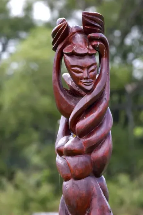 Framed Print : Wood sculptures at Parc des Trois Berets in the village of St. -Jean-Port-Joli along the St Framed Print : Wood sculptures at Parc des Trois Berets in the village of St. -Jean-Port-Joli along the St