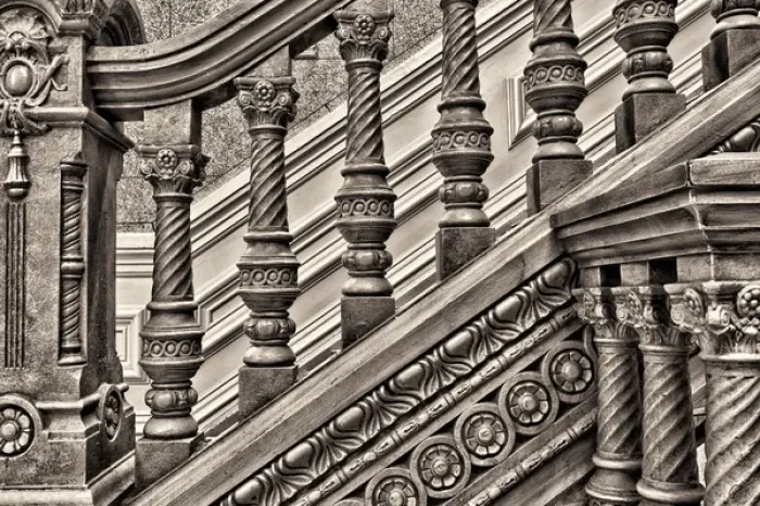 Framed Print : Woodwork on a railing at the Tippecanoe County Courthouse, Lafayette, Indiana Framed Print : Woodwork on a railing at the Tippecanoe County Courthouse, Lafayette, Indiana