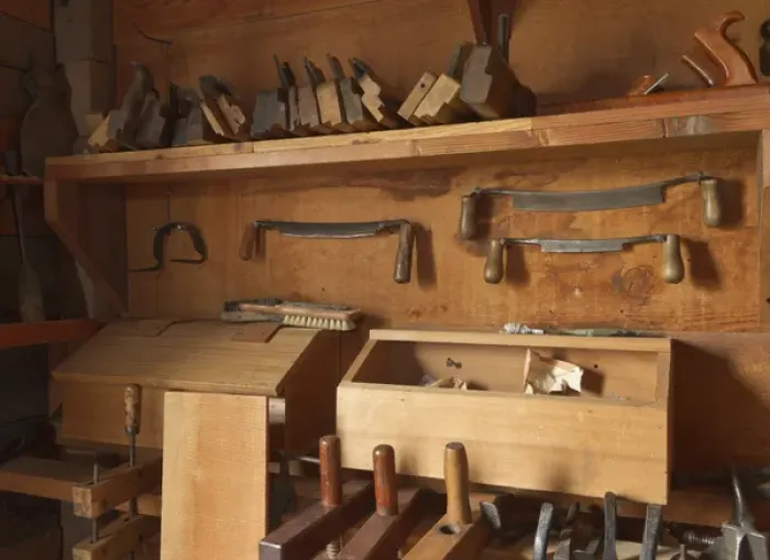 Framed Print : Woodworking tools in carpentry shop at Ft. Vancouver National Historic Site, Vancouver Framed Print : Woodworking tools in carpentry shop at Ft. Vancouver National Historic Site, Vancouver