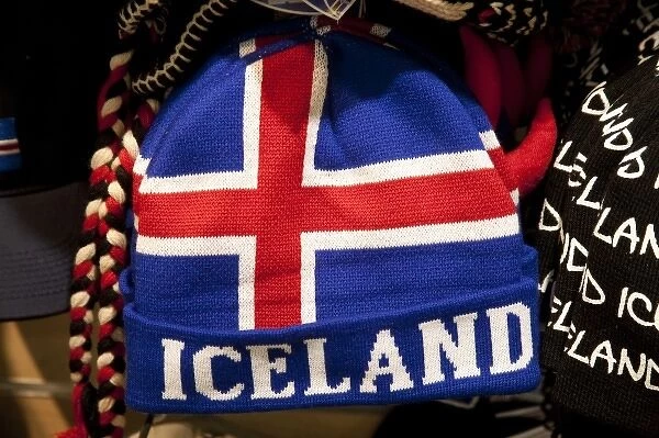 This wool ski cap says it all for Iceland: name and national flag