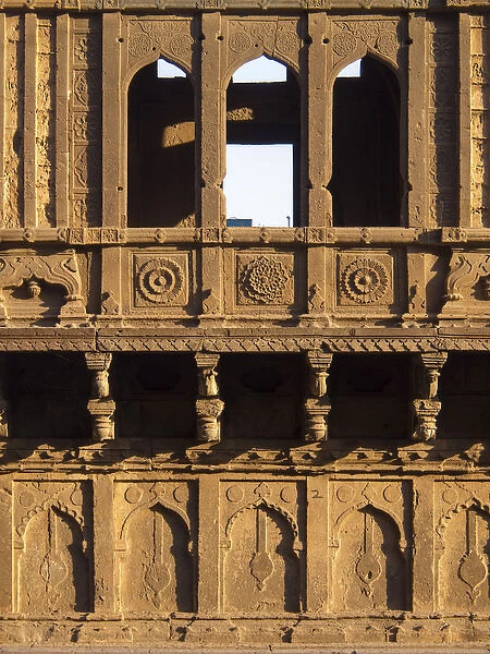 Detail work in Jal Mandir (Jal Mahal) (water pavilion now dried up) in Bijapur, Karntaaka