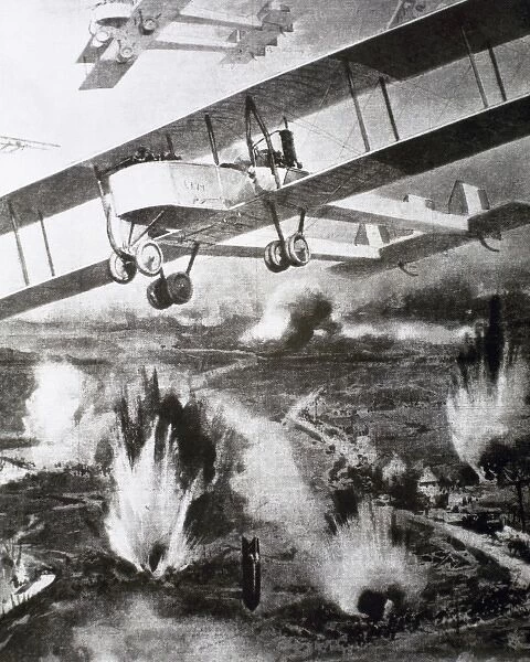 WORLD WAR I (1914-1918). Aerial bombardments by Italian planes on French territory