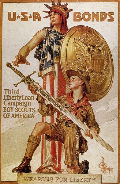 WORLD WAR I (1914-1918). Poster USA BONDS Third Liberty Loan Campaign'