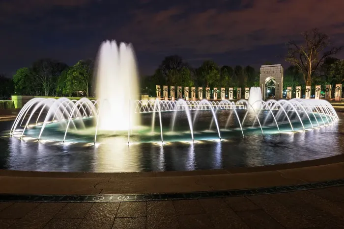 Framed Print : World War II Memorial at night, Washington, D.C, USA Framed Print : World War II Memorial at night, Washington, D.C, USA