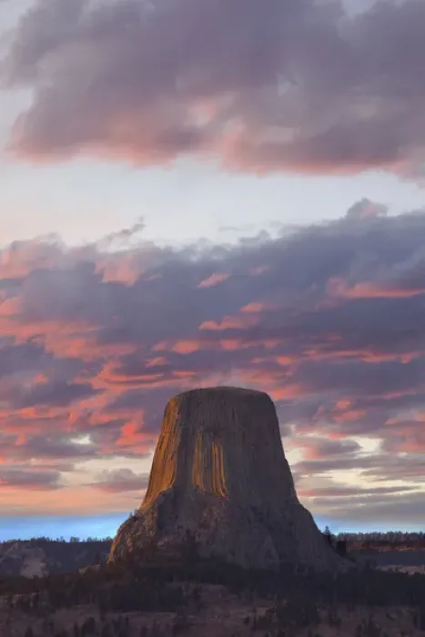 Framed Print : WY, Devils Tower National Monument, Sunset Framed Print : WY, Devils Tower National Monument, Sunset