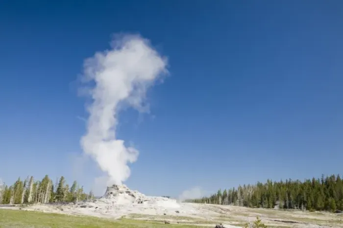 Framed Print : WY, Yellowstone National Park, Upper Geyser Basin, Castle Geyser Framed Print : WY, Yellowstone National Park, Upper Geyser Basin, Castle Geyser