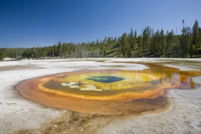 Framed Print : WY, Yellowstone National Park, Upper Geyser Basin, Chromatic Pool Framed Print : WY, Yellowstone National Park, Upper Geyser Basin, Chromatic Pool
