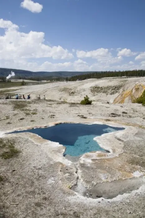 Framed Print : WY, Yellowstone National Park, Upper Geyser Basin, Blue Star Spring