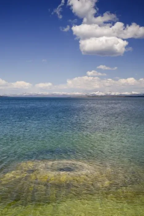Framed Print : WY, Yellowstone National Park, West Thumb Geyser Basin, on the shore of Yellowstone Lake
