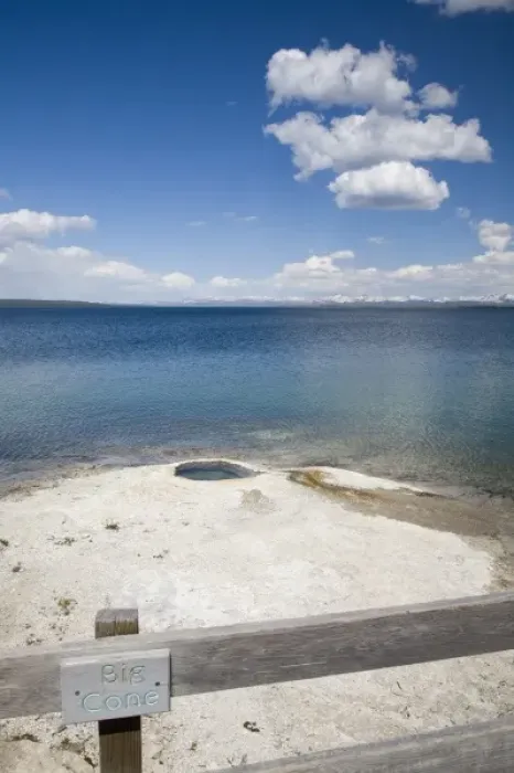 Framed Print : WY, Yellowstone National Park, West Thumb Geyser Basin, on the shore of Yellowstone Lake