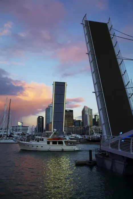 Framed Print : Wynyard Crossing bridge between Viaduct Harbour and Wynyard Quarter, Auckland waterfront