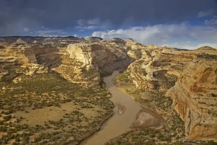 Framed Print : The Yampa River at Wagon Wheel Overlook in Dinosaur National Monument, Colorado, USA