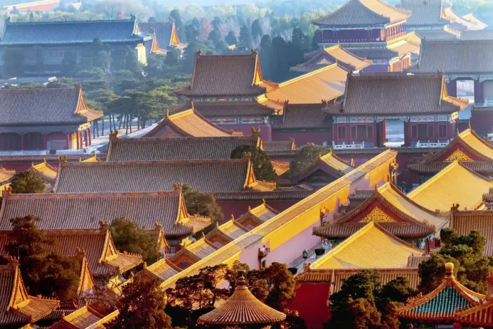 Framed Print : Yellow roofs, Forbidden City, Beijing, China