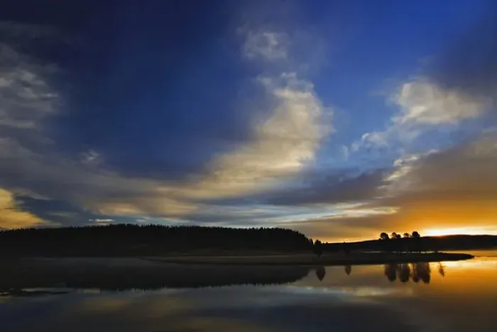 Framed Print : Yellowstone River at sunrise, Hayden Valley, Yellowstone National Park, Wyoming  /  Montana