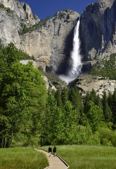 Framed Print : Yosemite National Park, CA, Young Girls on Horse Tail Falls Boardwalk, MR Framed Print : Yosemite National Park, CA, Young Girls on Horse Tail Falls Boardwalk, MR