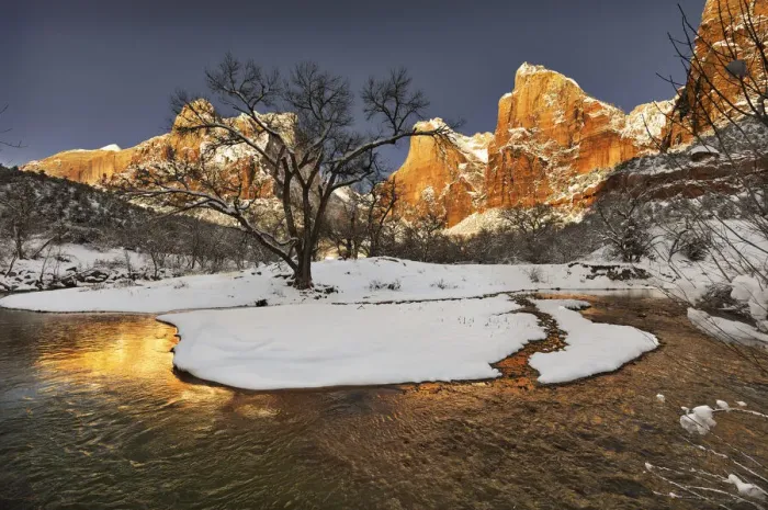 Framed Print : Zion in winter