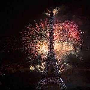 14th July (Batille Day) fireworks at the Eiffel Tower, Paris, France