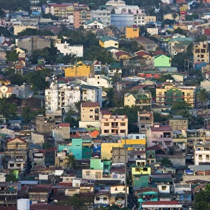 Aerial view of colorful houses, Manila, Philippines