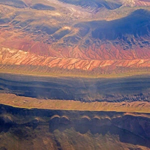 Aerial view of colorful land pattern, Bolivia