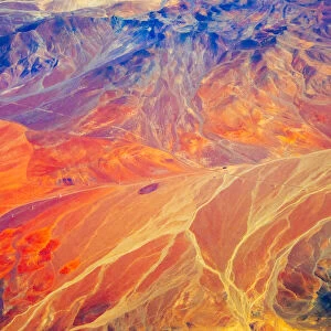 Aerial view of land pattern on Atacama Desert, Chile