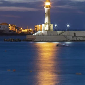 Africa, Egypt, Alexandria. Lighthouse in the harbor at Alexandria