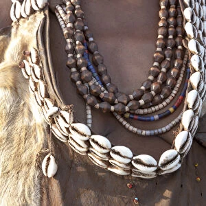 Africa, Ethiopia, Omo River Valley, South Omo, Hamer tribe. Detail of a necklace