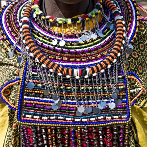 Africa, Kenya, Masai Mara National Reserve, Mara Ashnil region. Masai tribal jewelry