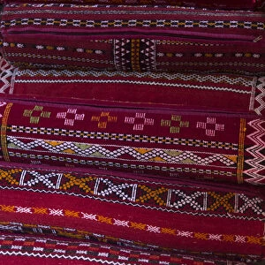 Africa, Morocco, Asni. Berber Pillows at Richard Bransons Kasbah Tamadot luxury