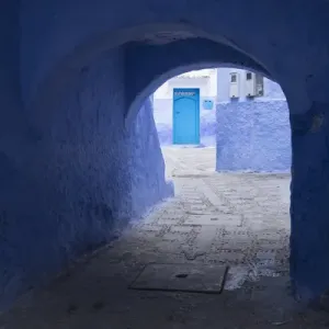 Chefchaouen Blue Alley Print Chefchaouen Blue Alley Print