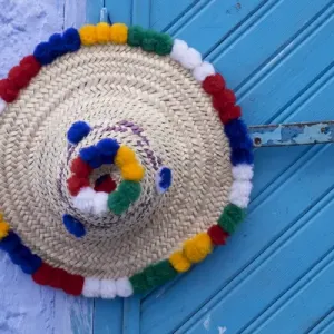 Chefchaouen Print: Traditional Moroccan Women's Hat Chefchaouen Print: Traditional Moroccan Women's Hat
