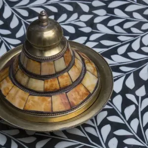 Africa, Morocco, Fes. Brass Bowl with Camel Bone Inlay Print Africa, Morocco, Fes. Brass Bowl with Camel Bone Inlay Print
