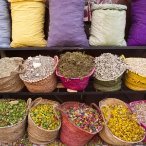 Marrakech Morocco Print: Colorful Potpourri Display Marrakech Morocco Print: Colorful Potpourri Display