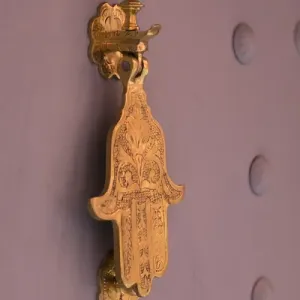 A traditional Moroccan door knocker, the Hand of Fatima print A traditional Moroccan door knocker, the Hand of Fatima print