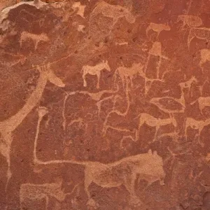 Namibia Print: Close-up of Twyfelfontein Rock Engravings Namibia Print: Close-up of Twyfelfontein Rock Engravings