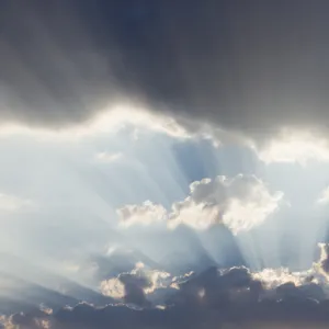 Africa, Namibia, Namib-Naukluft Park. God beams at sunset