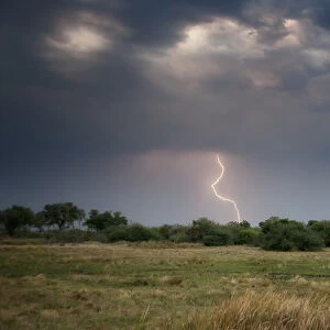 african landscape in lightening storm