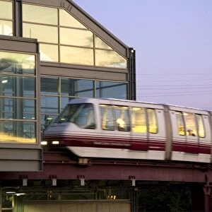 The AirTrain Newark monorail system at the Newark Liberty International Airport in Newark