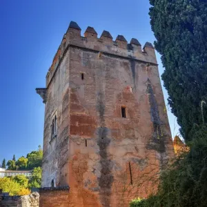 Alhambra Castle Tower Walls Granada Andalusia Spain Alhambra Castle Tower Walls Granada Andalusia Spain