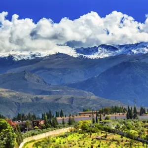 Alhambra Farm Print - Sierra Nevada Mountains, Granada, Andalusia Alhambra Farm Print - Sierra Nevada Mountains, Granada, Andalusia