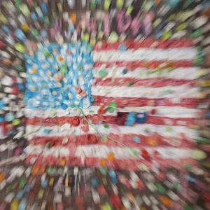 American flag in Post Alley Gum Wall near Pike Place in Seattle, Washington State American flag in Post Alley Gum Wall near Pike Place in Seattle, Washington State