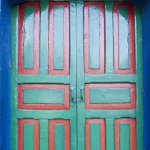 Antigua, Guatemala. Colored doorway