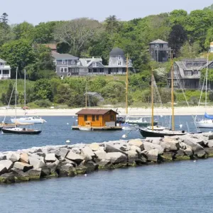 Approching the shores of Marthas Vineyard, Vineyard Haven, Massachusetts, United States